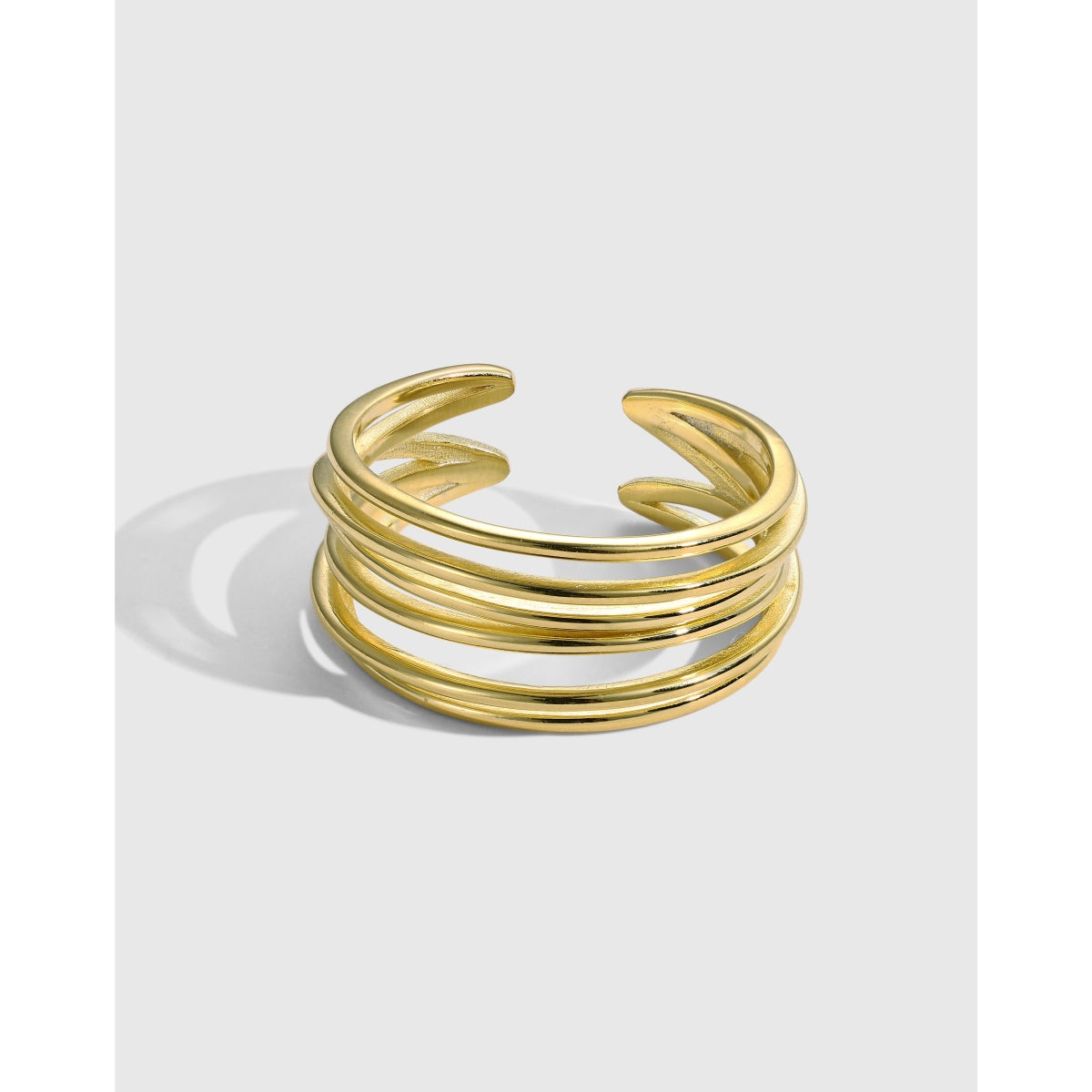 THE RICH CO - 18KT GOLD PLATED / RHODIUM PLATED - STERLING SPLIT RING