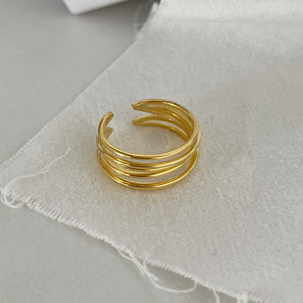 THE RICH CO - 18KT GOLD PLATED / RHODIUM PLATED - STERLING SPLIT RING