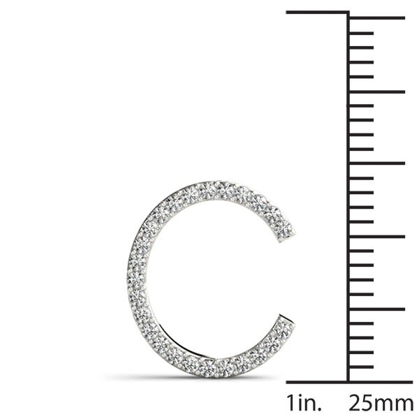 Natural Diamond Initial Pendant - Letter C