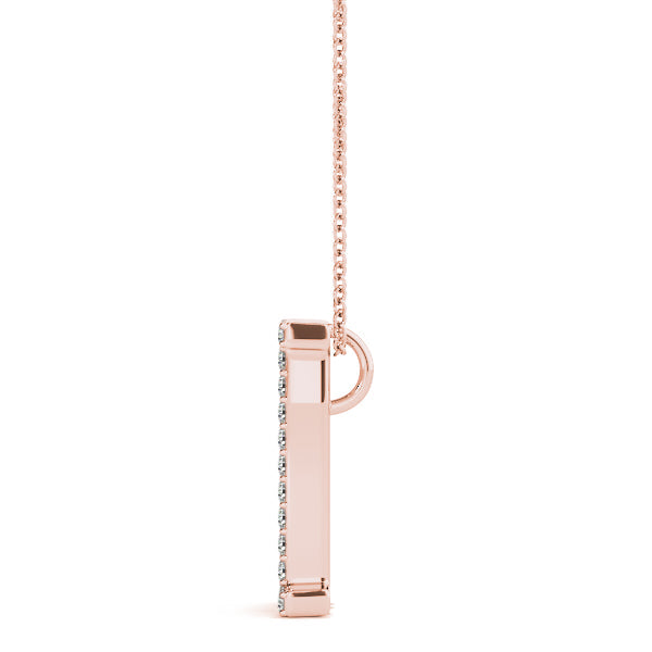 Natural Diamond Initial Pendant - Letter I