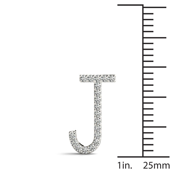 Natural Diamond Initial Pendant - Letter J