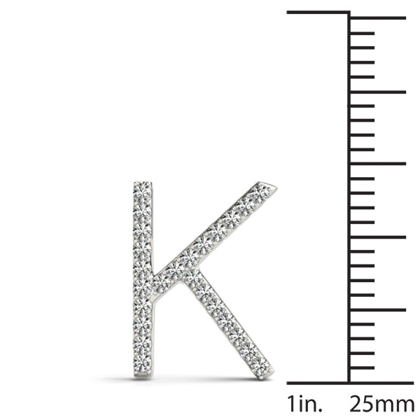 Natural Diamond Initial Pendant - Letter K