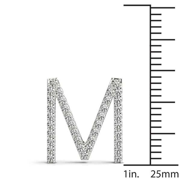 Natural Diamond Initial Pendant - Letter M