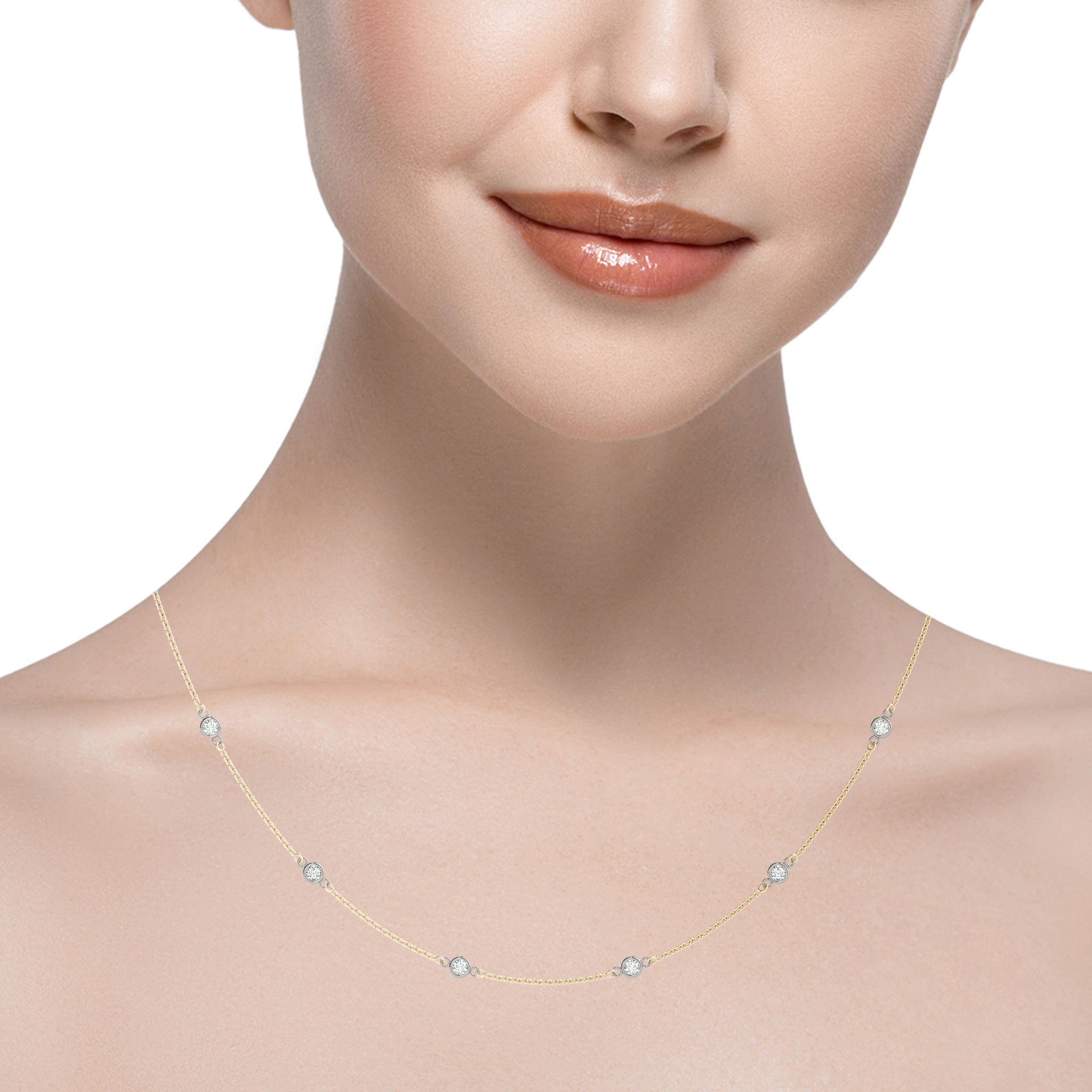 THE RICH CO - NATURAL DIAMOND STATION NECKLACE