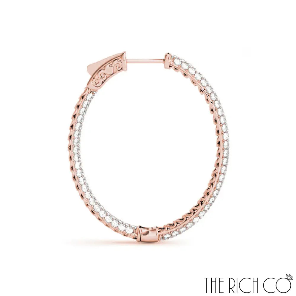 The Rich Co - 3 Row Pave Oval Hoop Earrings Earrings