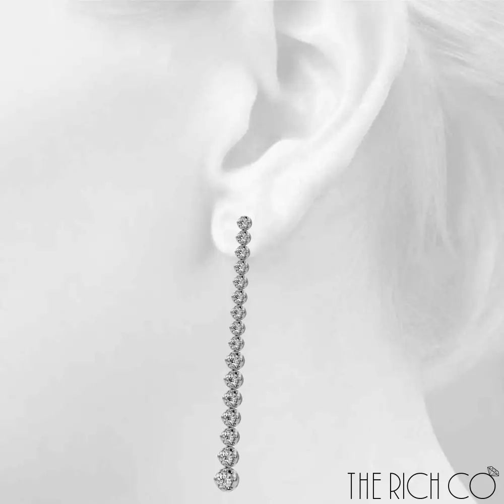 The Rich Co - Diamond Drop Earrings Earrings