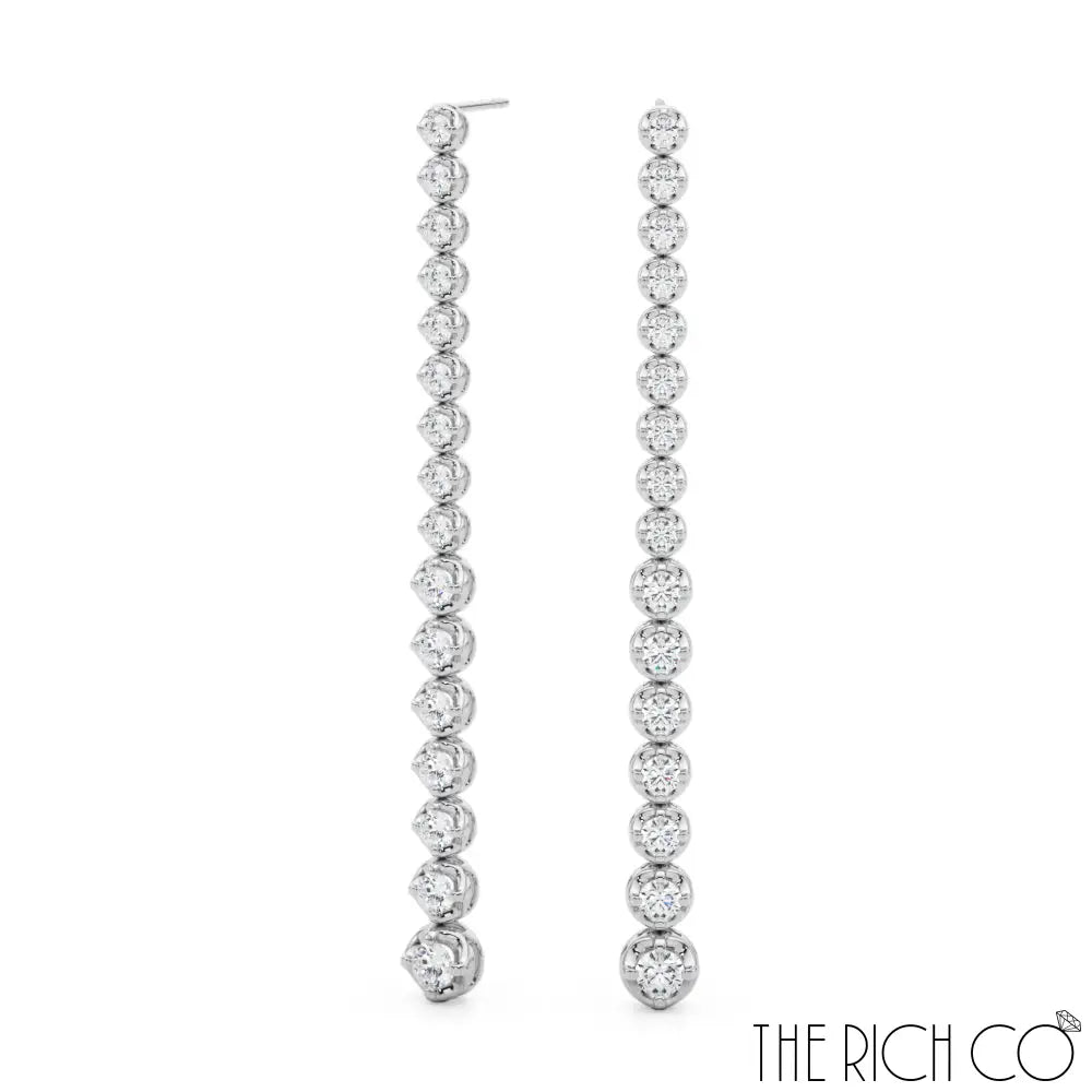 The Rich Co - Diamond Drop Earrings Earrings