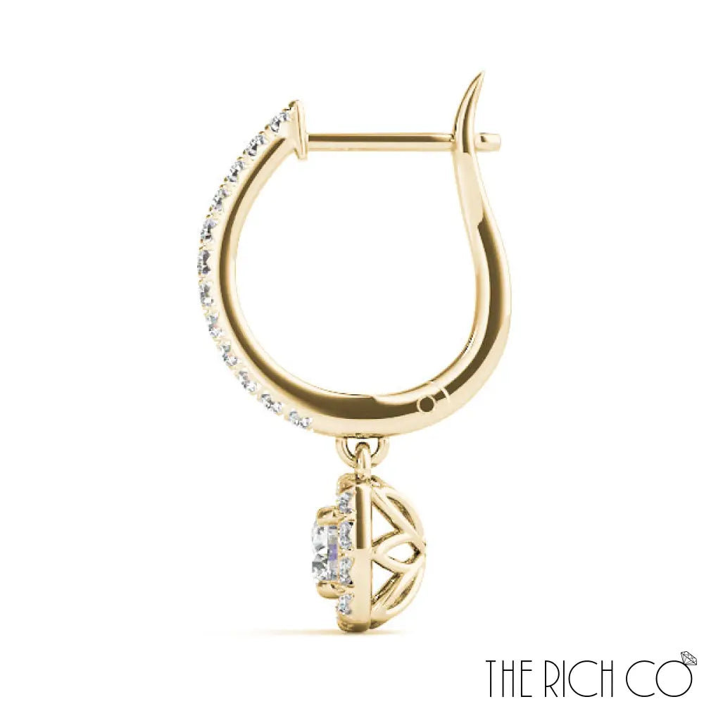 The Rich Co - Diamond Drop Halo Earrings Earrings