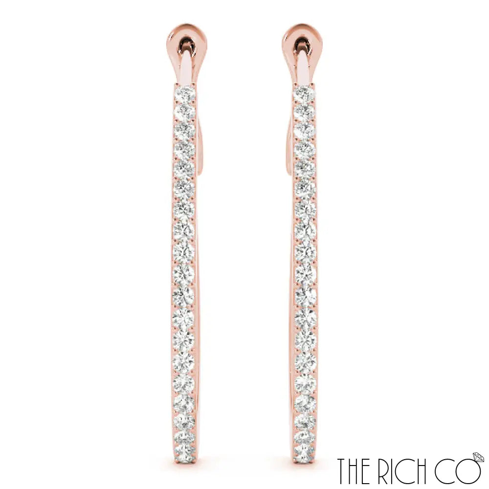 The Rich Co - Diamond Hoop Earrings Earrings