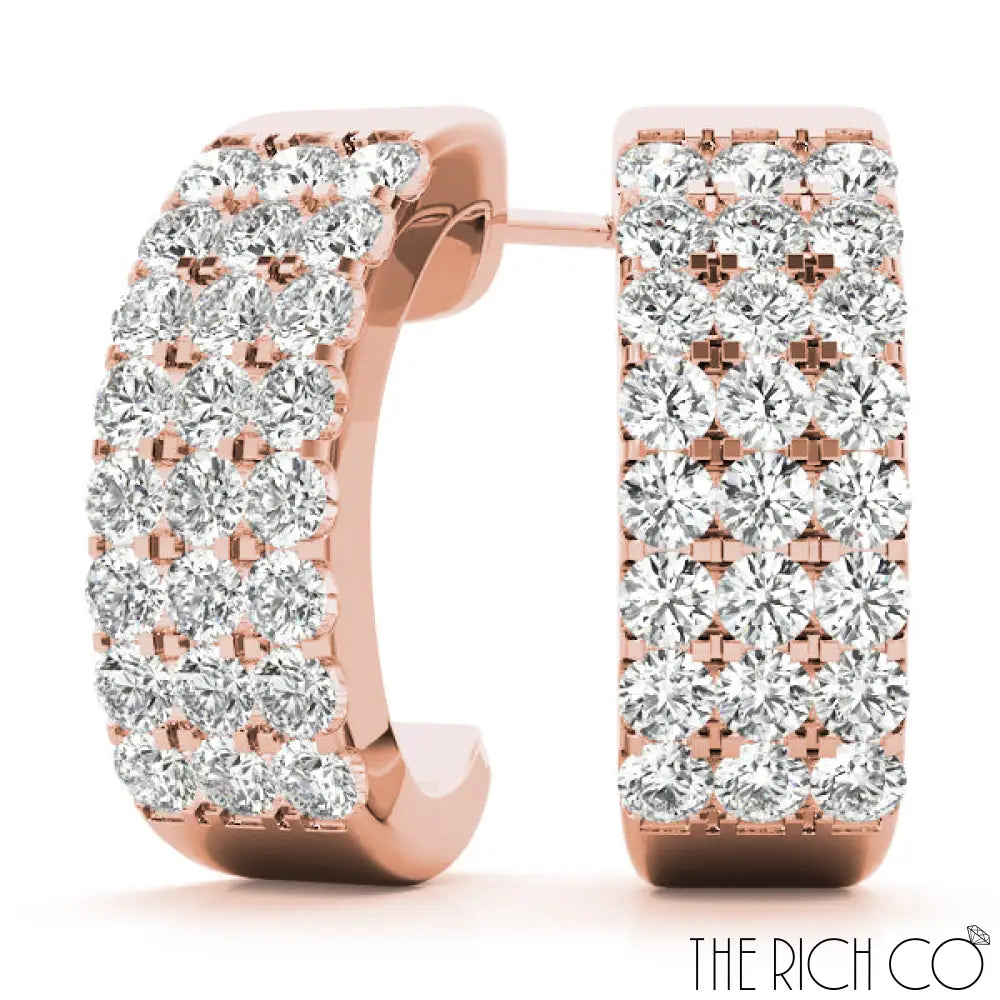 The Rich Co - Diamond Hoop Earrings 18Kt Rose Gold / 0.96 Ct Tw Earrings