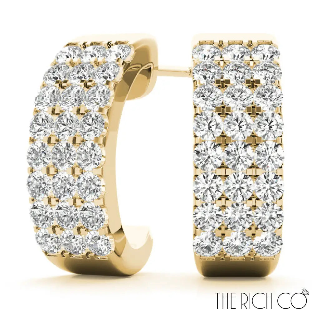 The Rich Co - Diamond Hoop Earrings 18Kt Yellow Gold / 0.96 Ct Tw Earrings