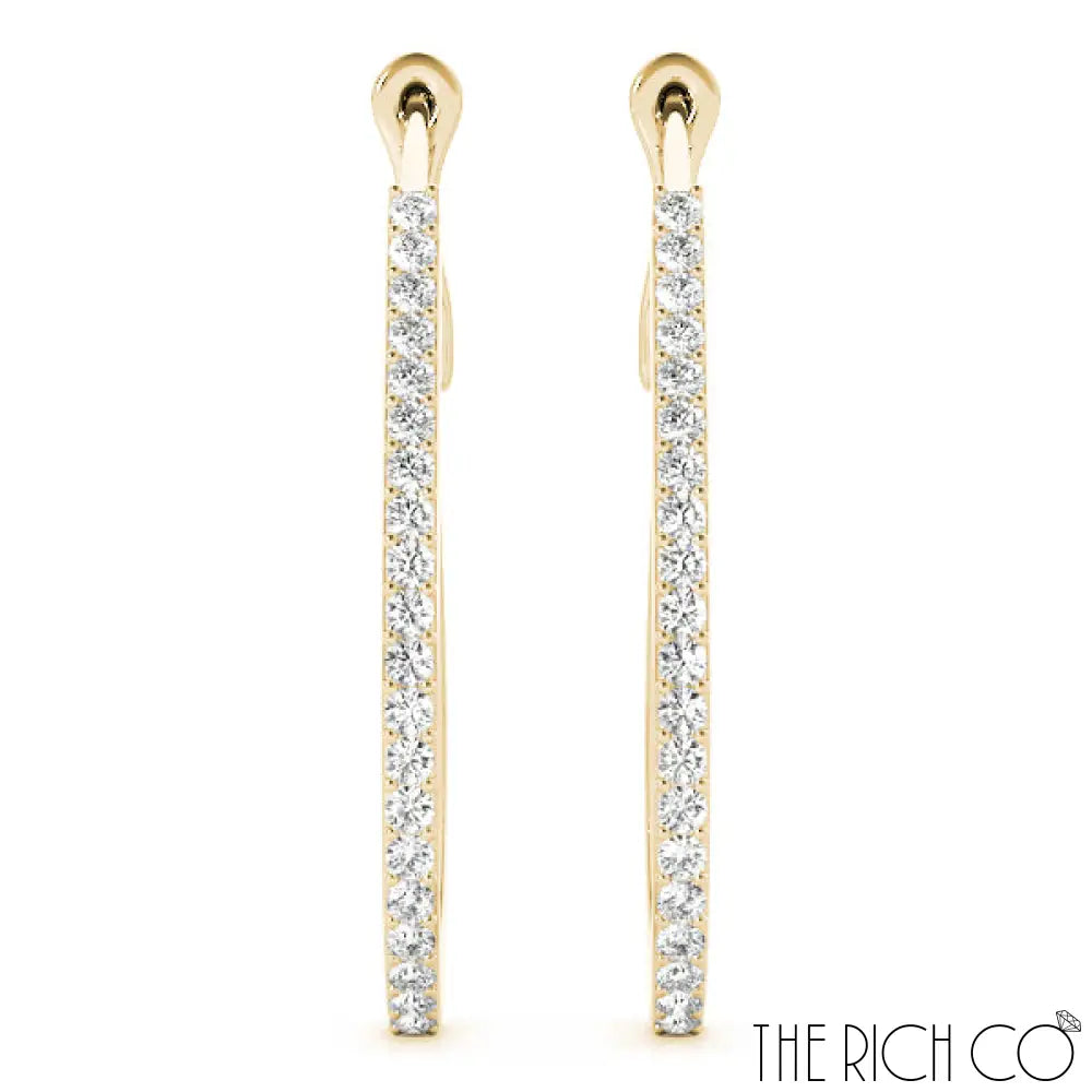 The Rich Co - Diamond Hoop Earrings Earrings