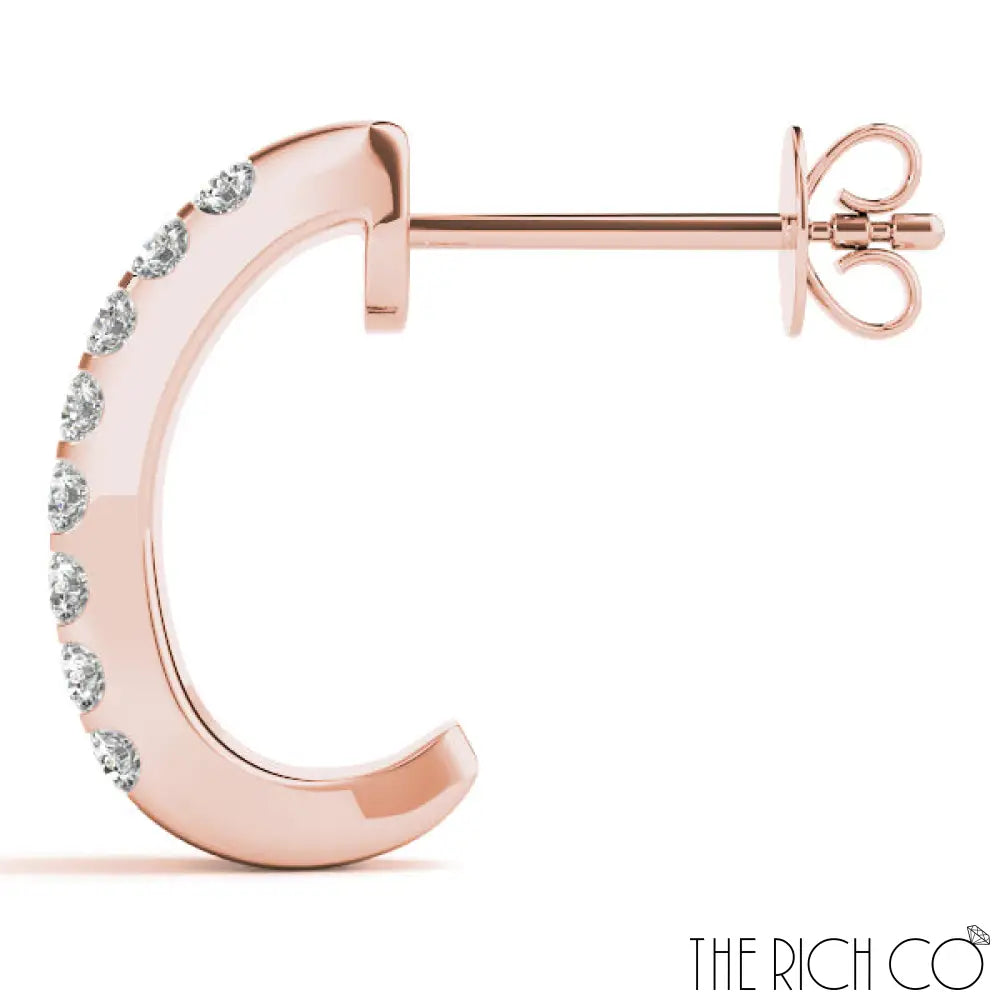 The Rich Co - Diamond Hoop Earrings Earrings