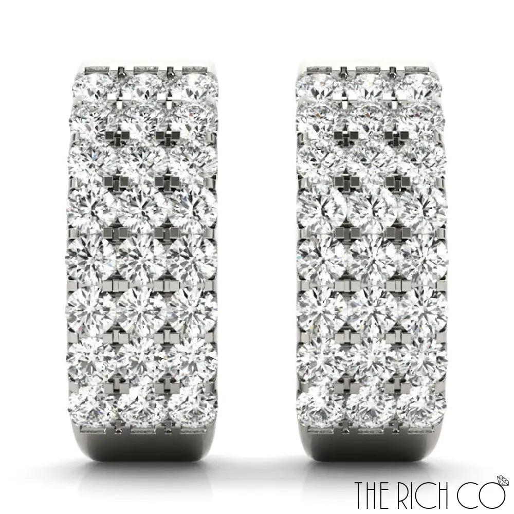 The Rich Co - Diamond Hoop Earrings Earrings