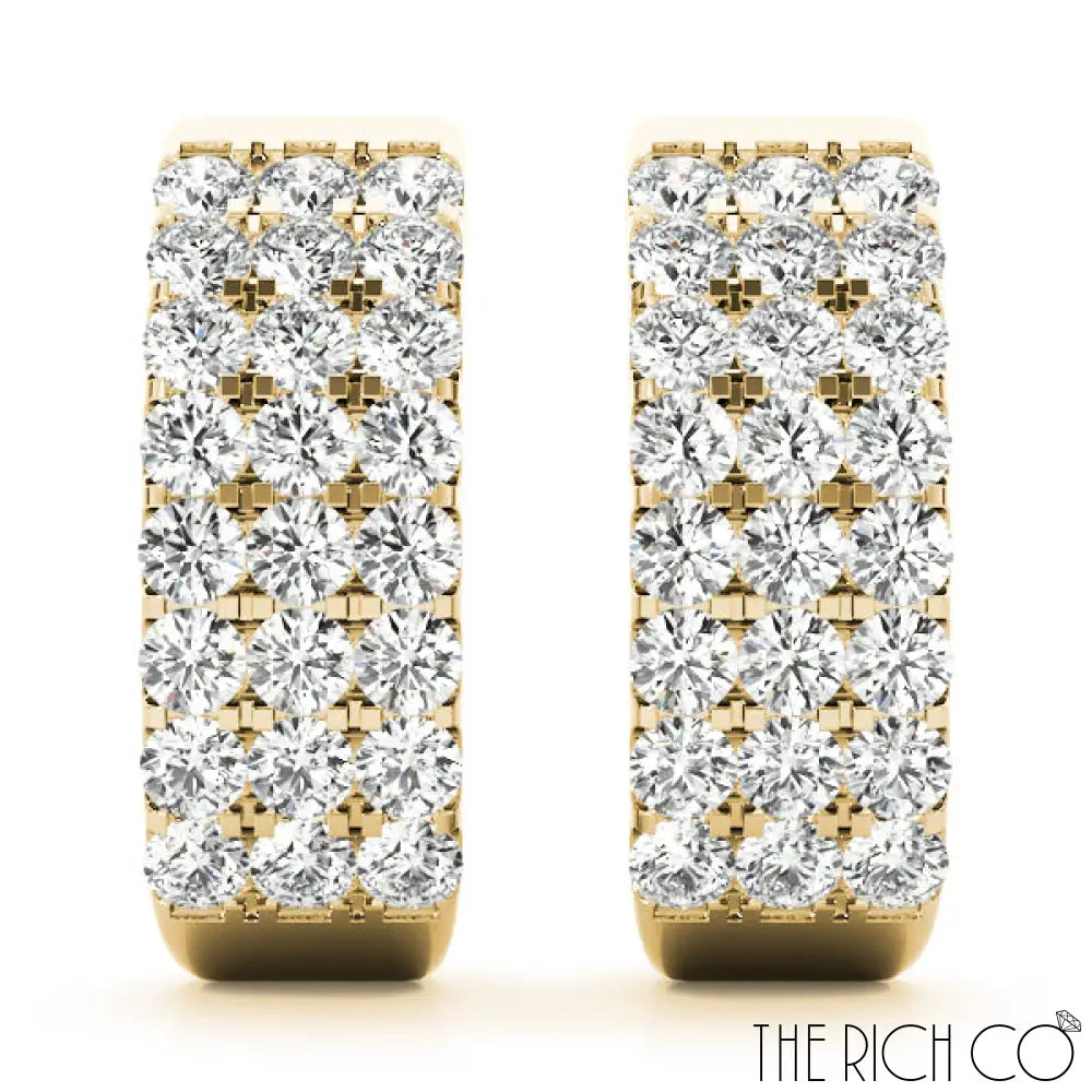 The Rich Co - Diamond Hoop Earrings Earrings