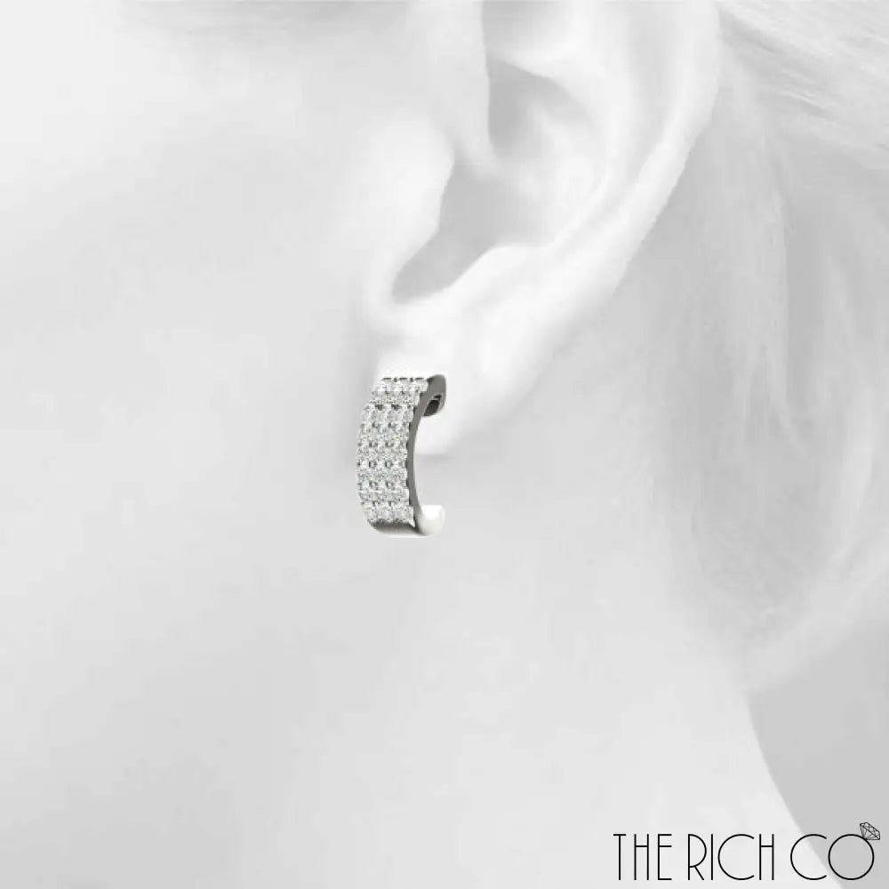 The Rich Co - Diamond Hoop Earrings Earrings