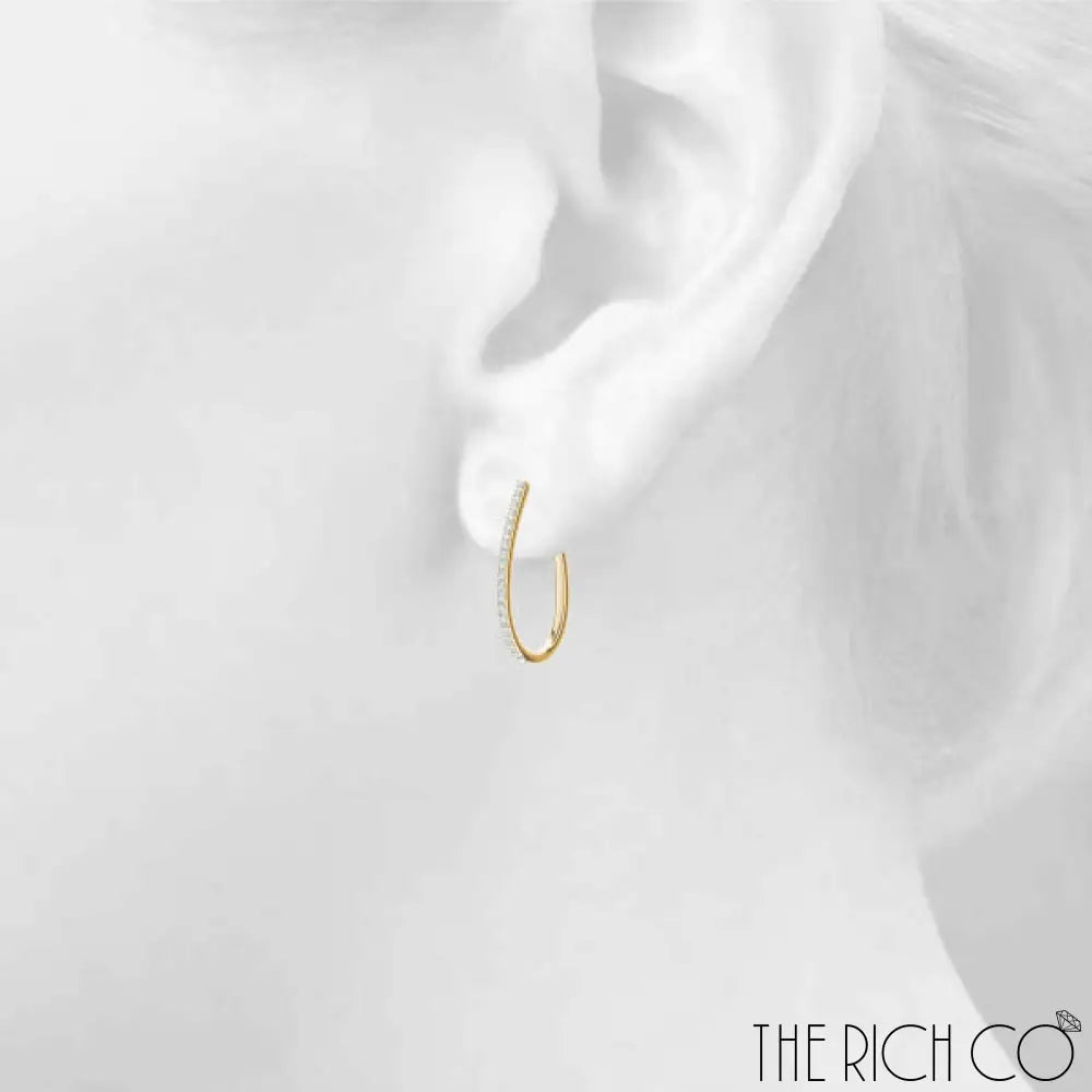 The Rich Co - Diamond Hoop Earrings Earrings