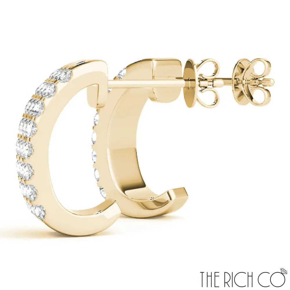 The Rich Co - Diamond Hoop Earrings Earrings