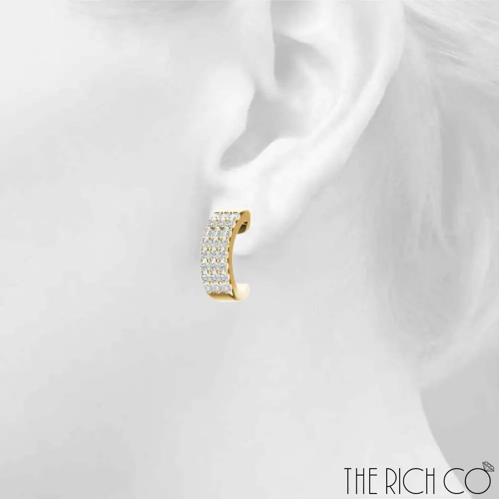 The Rich Co - Diamond Hoop Earrings Earrings