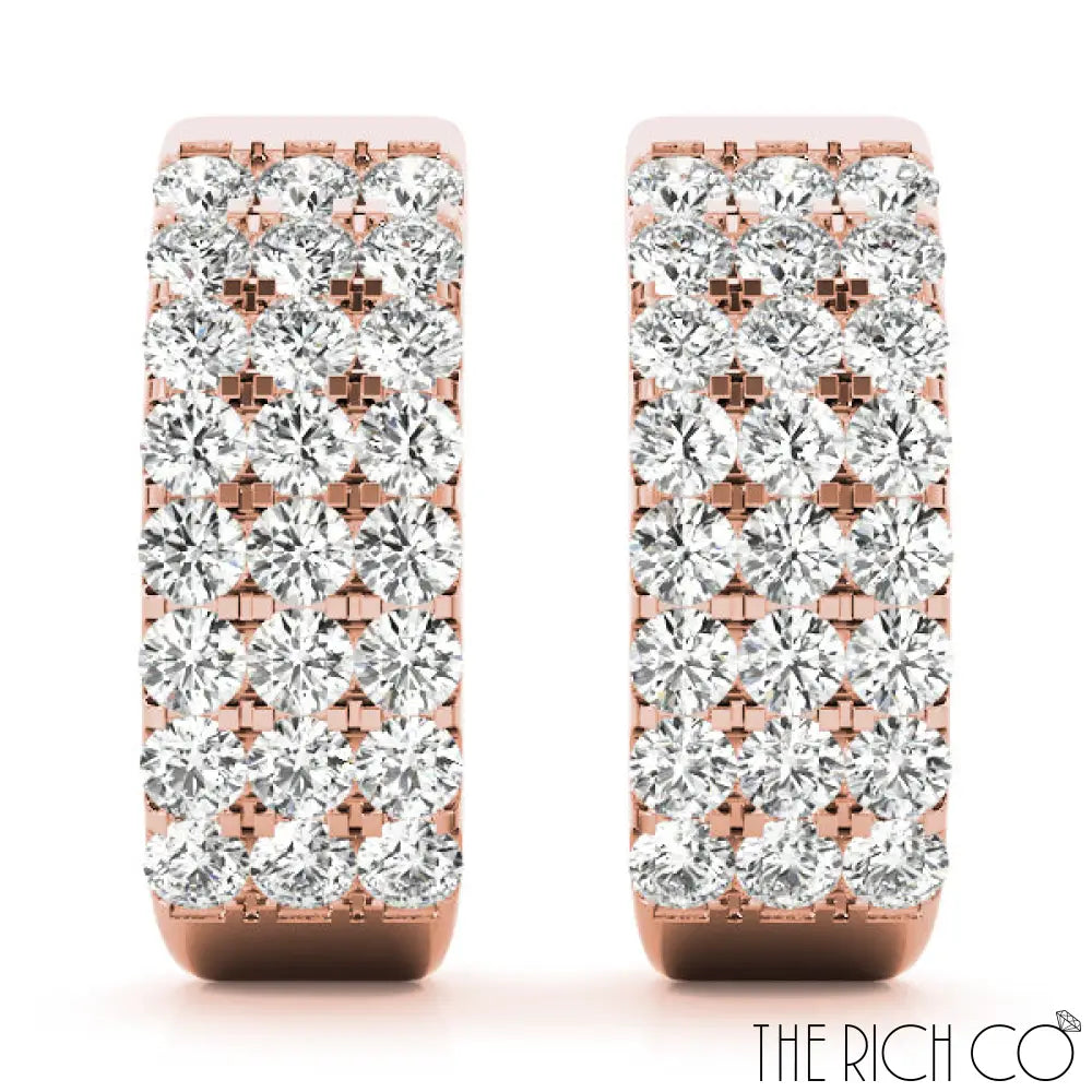 The Rich Co - Diamond Hoop Earrings Earrings