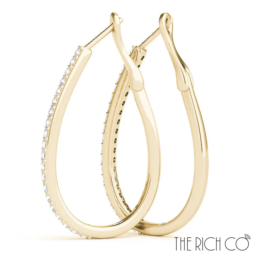 The Rich Co - Diamond Hoop Earrings Earrings