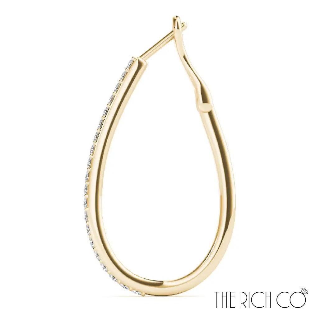 The Rich Co - Diamond Hoop Earrings Earrings