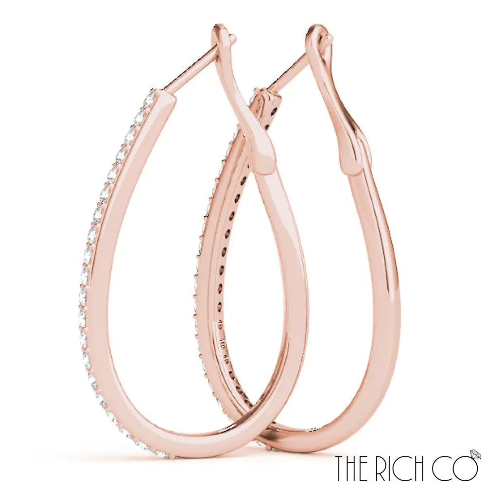 The Rich Co - Diamond Hoop Earrings Earrings