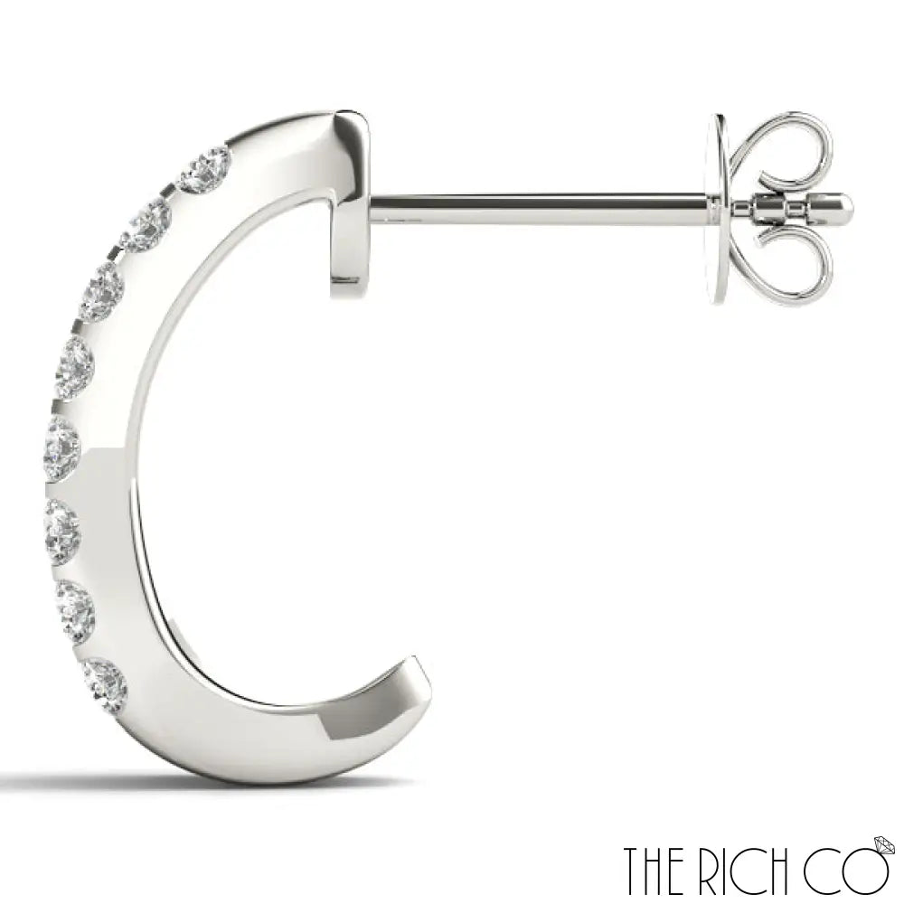 The Rich Co - Diamond Hoop Earrings Earrings