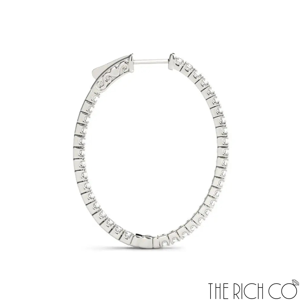 The Rich Co - Diamond Inside Out Hoop Earrings Earrings