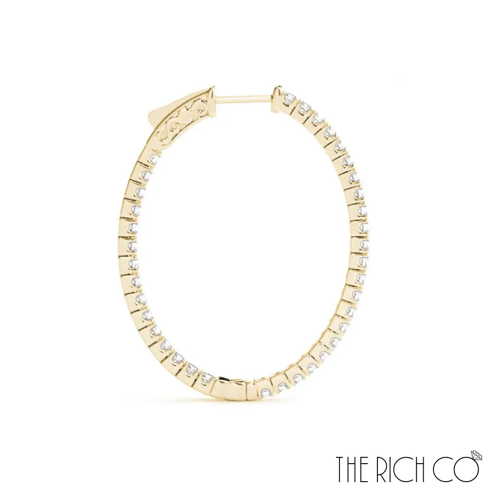 The Rich Co - Diamond Inside Out Hoop Earrings Earrings