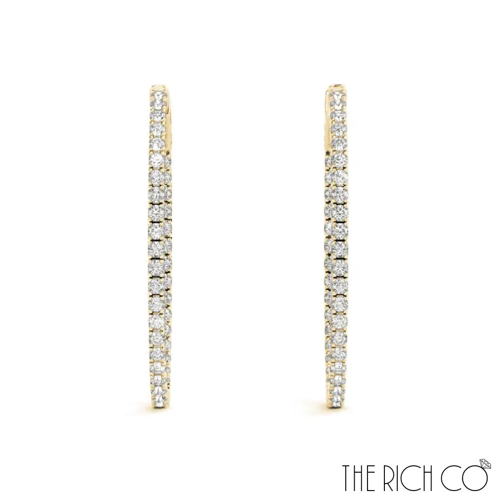 The Rich Co - Diamond Inside Out Hoop Earrings Earrings