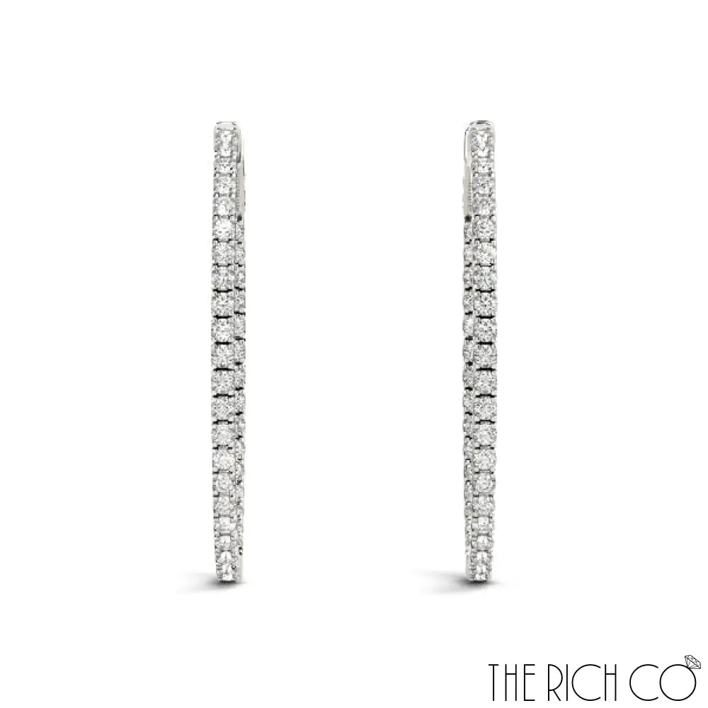 The Rich Co - Diamond Inside Out Hoop Earrings Earrings