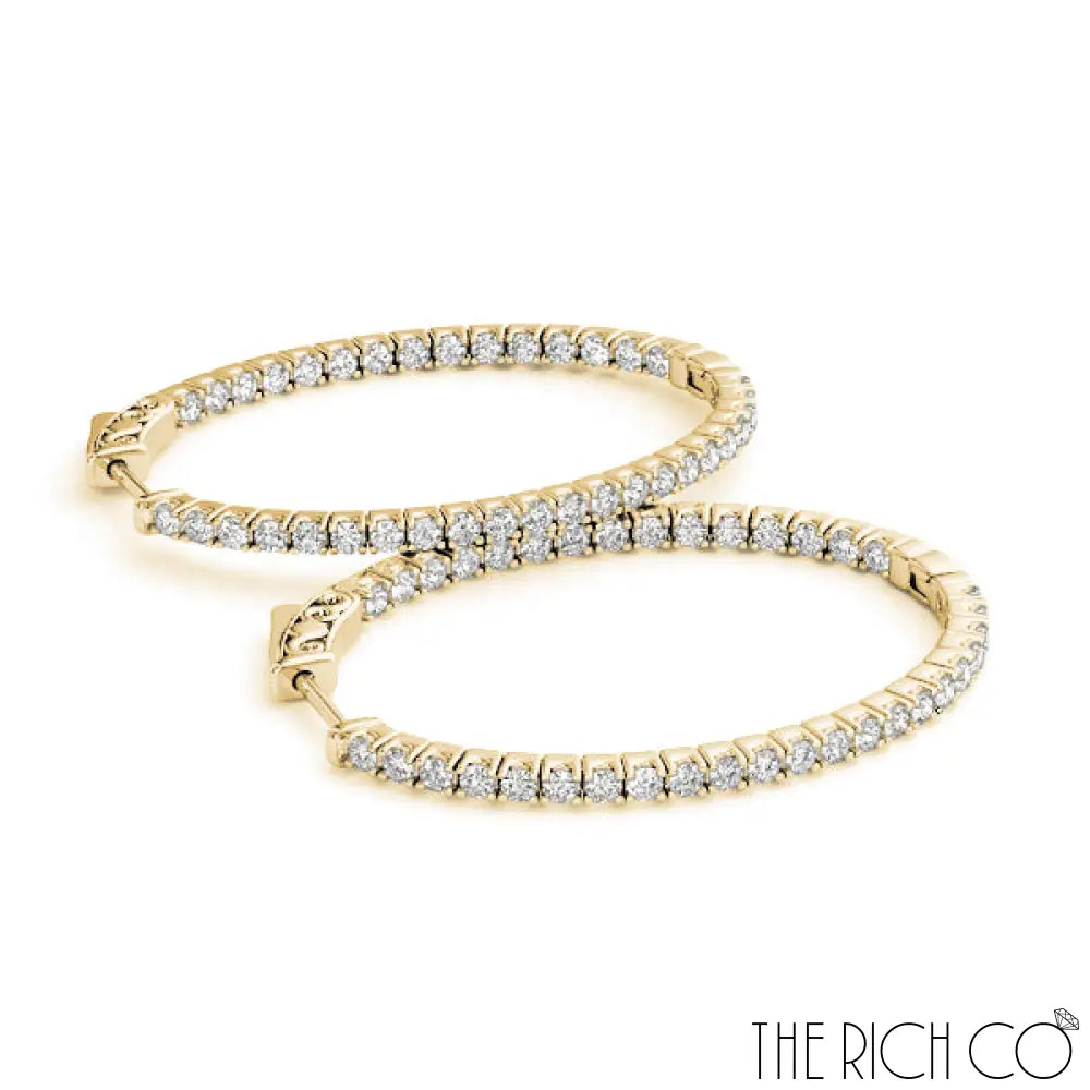 The Rich Co - Diamond Inside Out Hoop Earrings Earrings