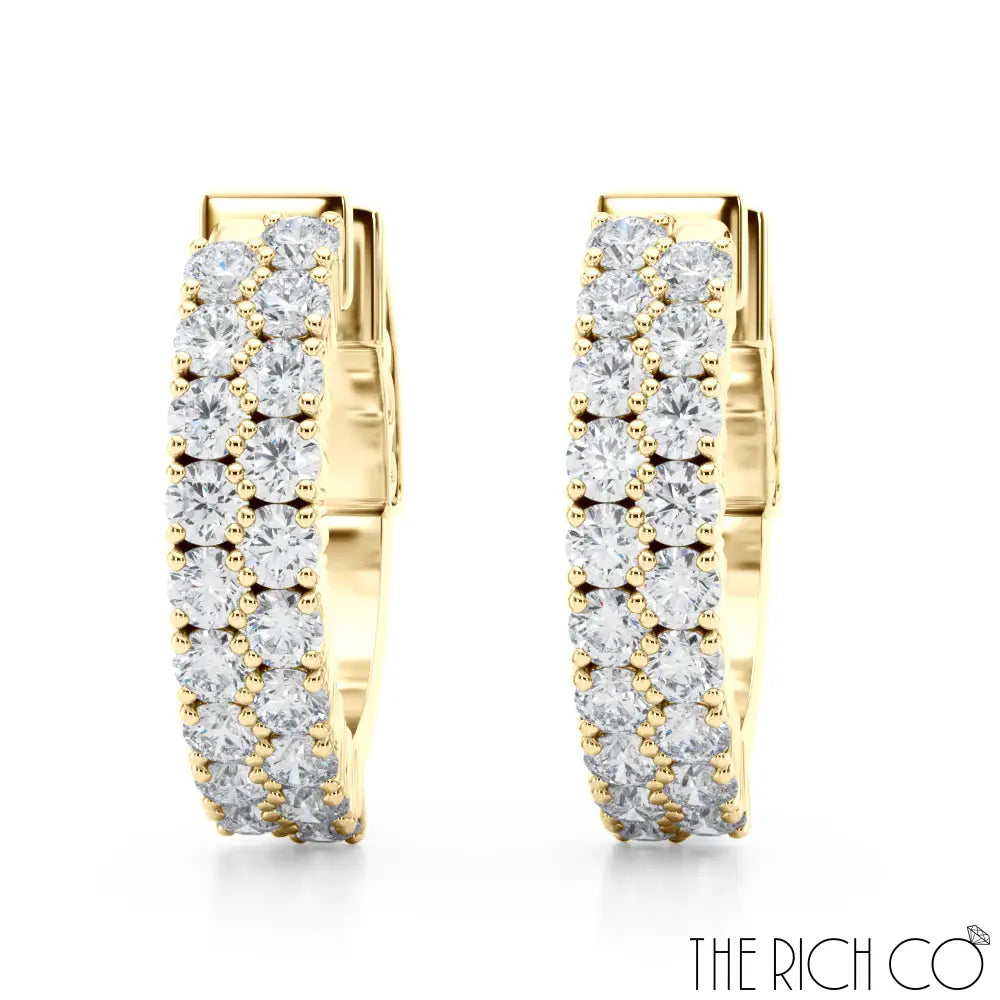 The Rich Co - Double Row Vault Lock Huggies Earrings