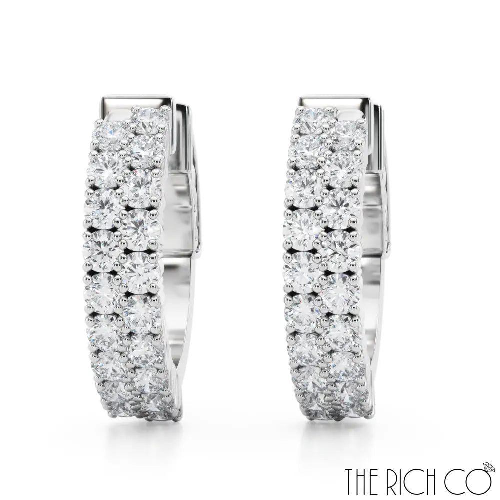 The Rich Co - Double Row Vault Lock Huggies Earrings