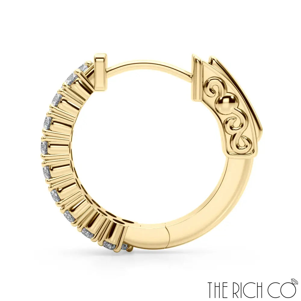 The Rich Co - Double Row Vault Lock Huggies Earrings