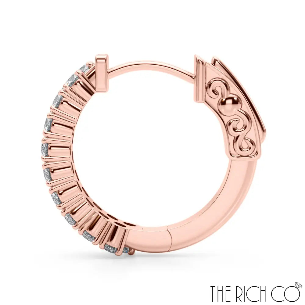 The Rich Co - Double Row Vault Lock Huggies Earrings