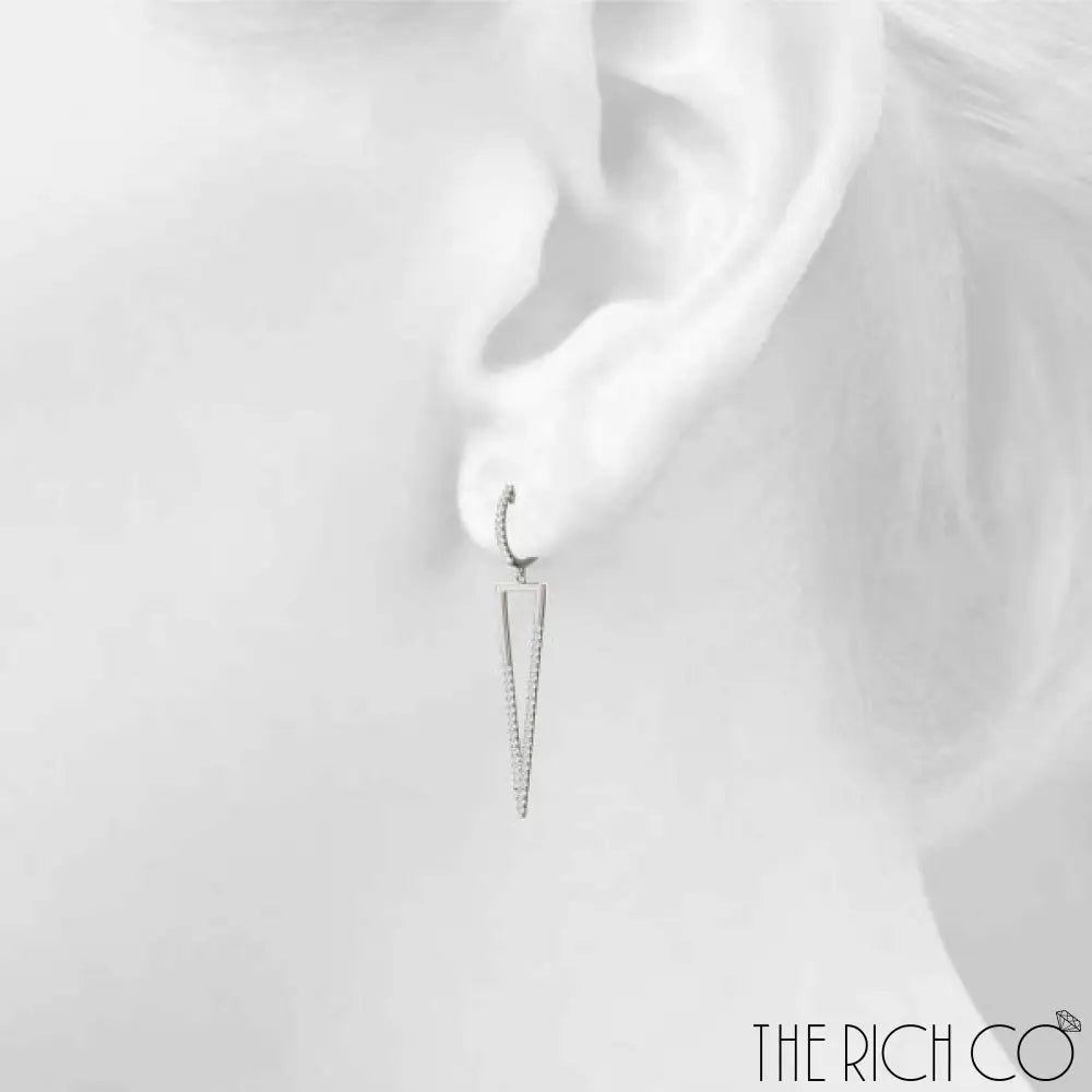 The Rich Co - Geometric Drop Diamond Earrings Earrings