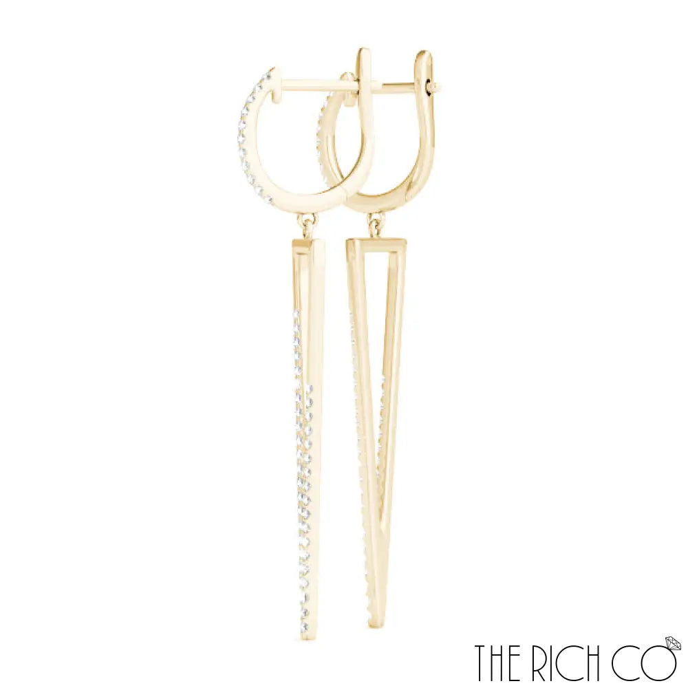 The Rich Co - Geometric Drop Diamond Earrings Earrings