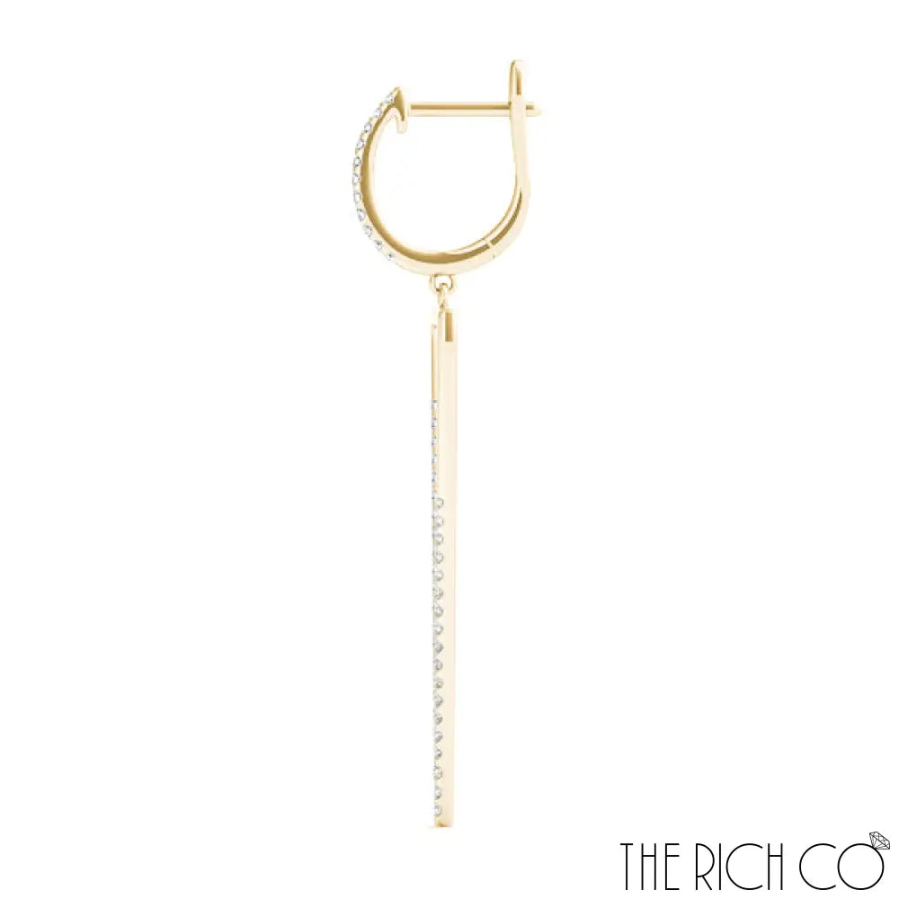 The Rich Co - Geometric Drop Diamond Earrings Earrings