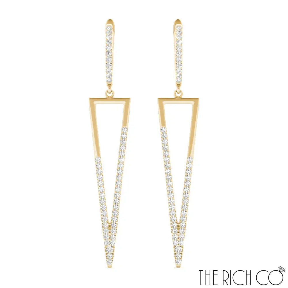 The Rich Co - Geometric Drop Diamond Earrings Earrings