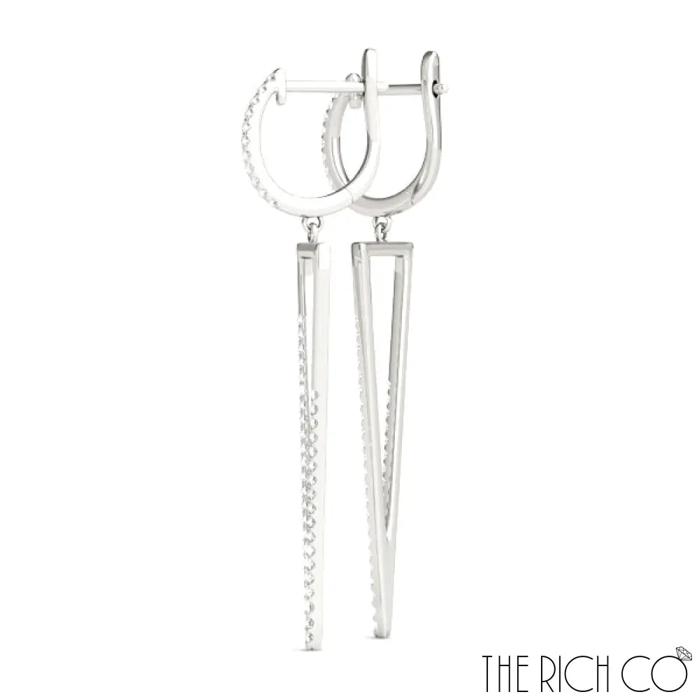 The Rich Co - Geometric Drop Diamond Earrings Earrings