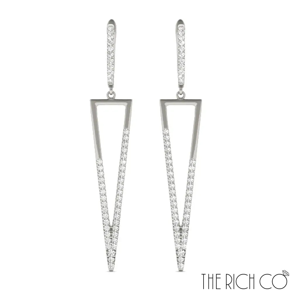 The Rich Co - Geometric Drop Diamond Earrings Earrings