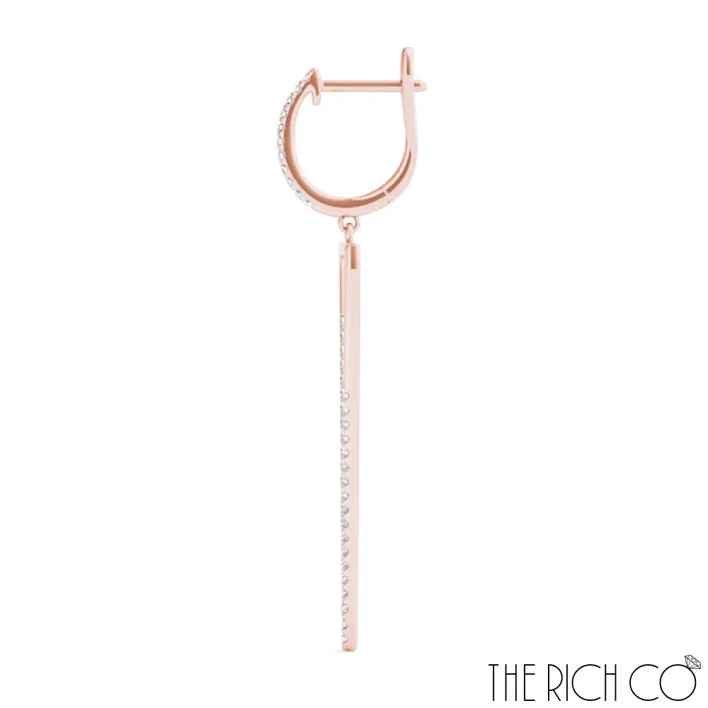 The Rich Co - Geometric Drop Diamond Earrings Earrings