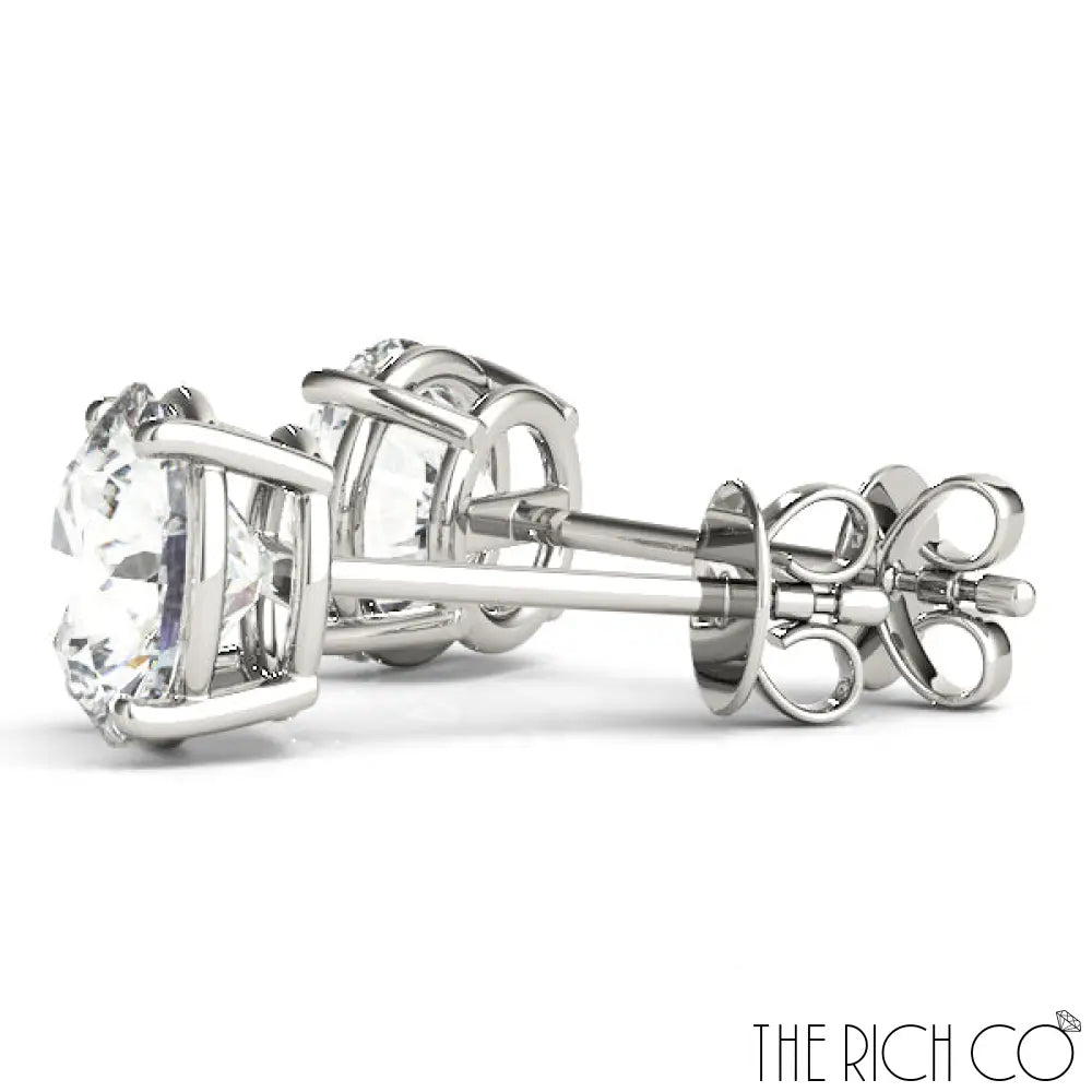 The Rich Co - Gold 4 Prong Stud Earrings Earrings