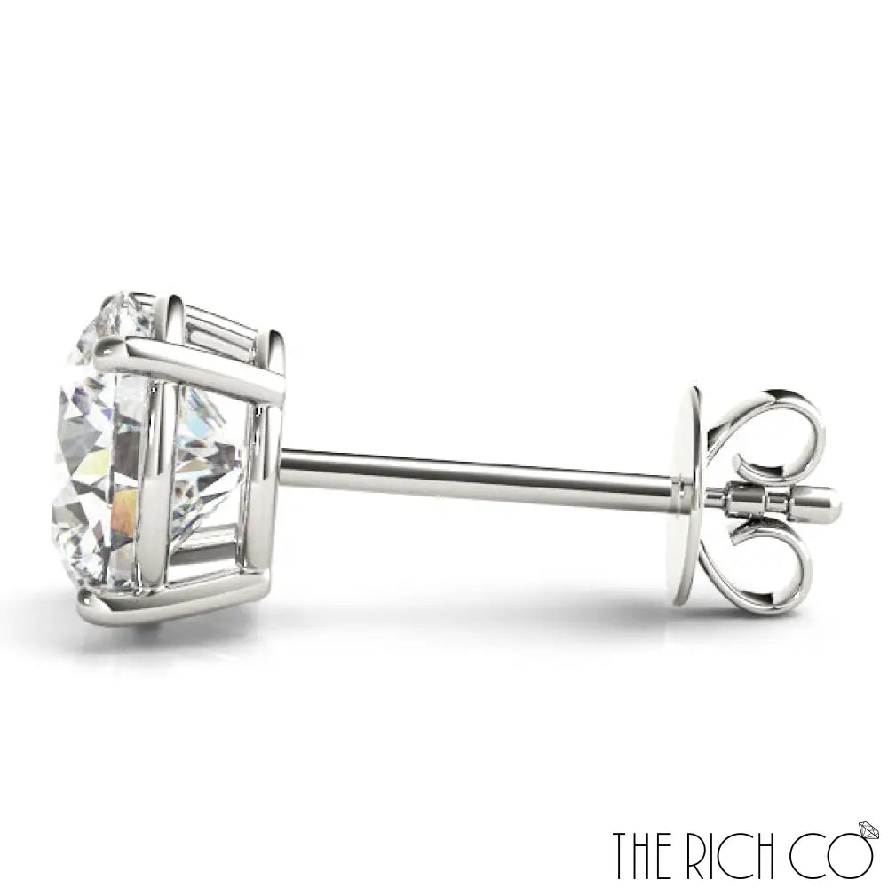 The Rich Co - Gold 4 Prong Stud Earrings Earrings