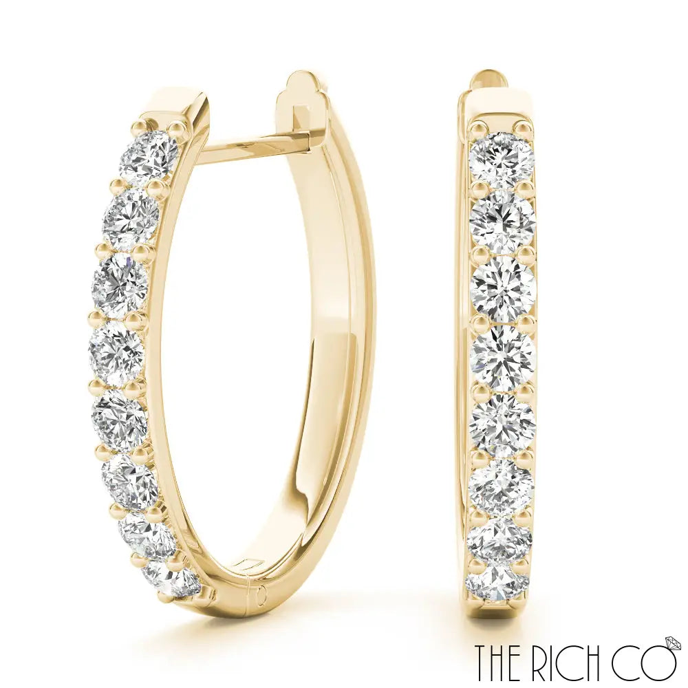 The Rich Co - Gold Diamond Hoop Earrings 18Kt Yellow Gold / 0.165 Ct Tw Earrings