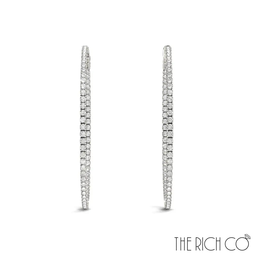 The Rich Co - Gold Diamond Inside Out Hoop Earrings Earrings