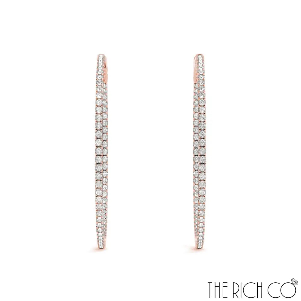 The Rich Co - Gold Diamond Inside Out Hoop Earrings Earrings