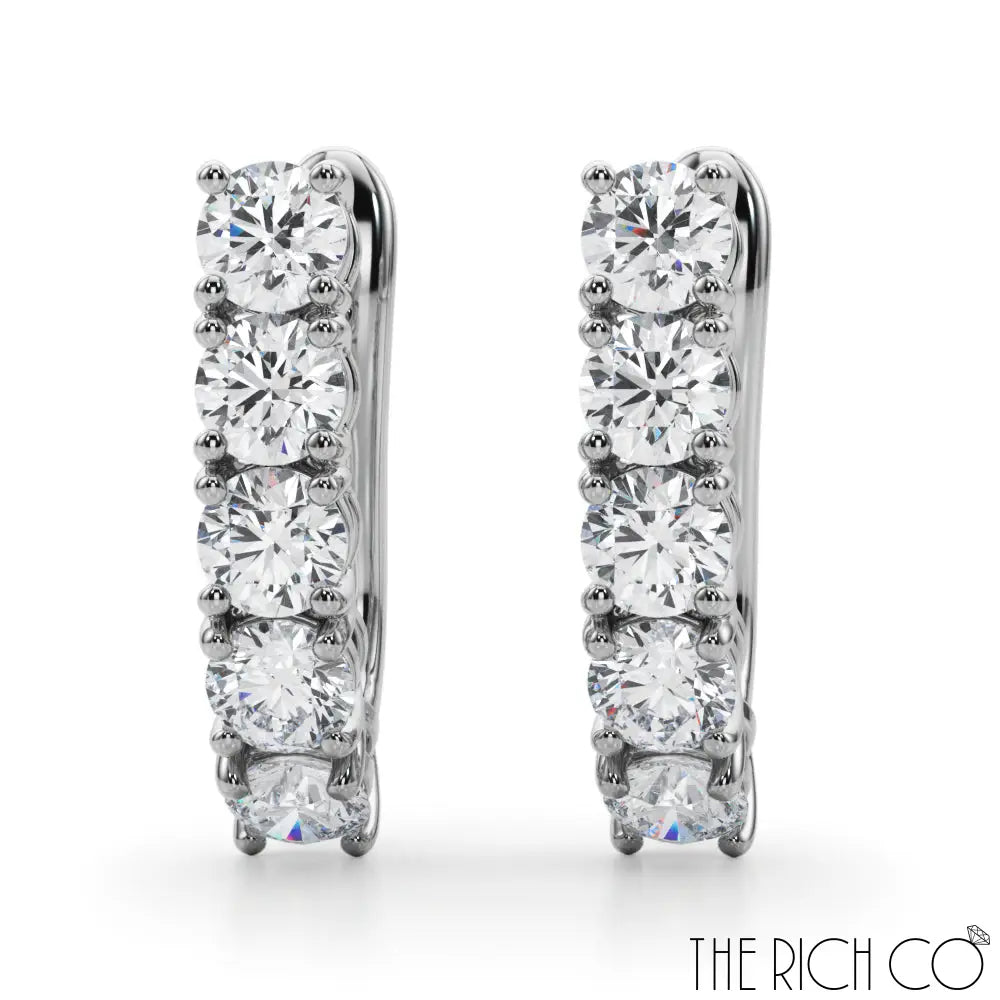 The Rich Co - Gold Diamond Omega Back Earrings Earrings